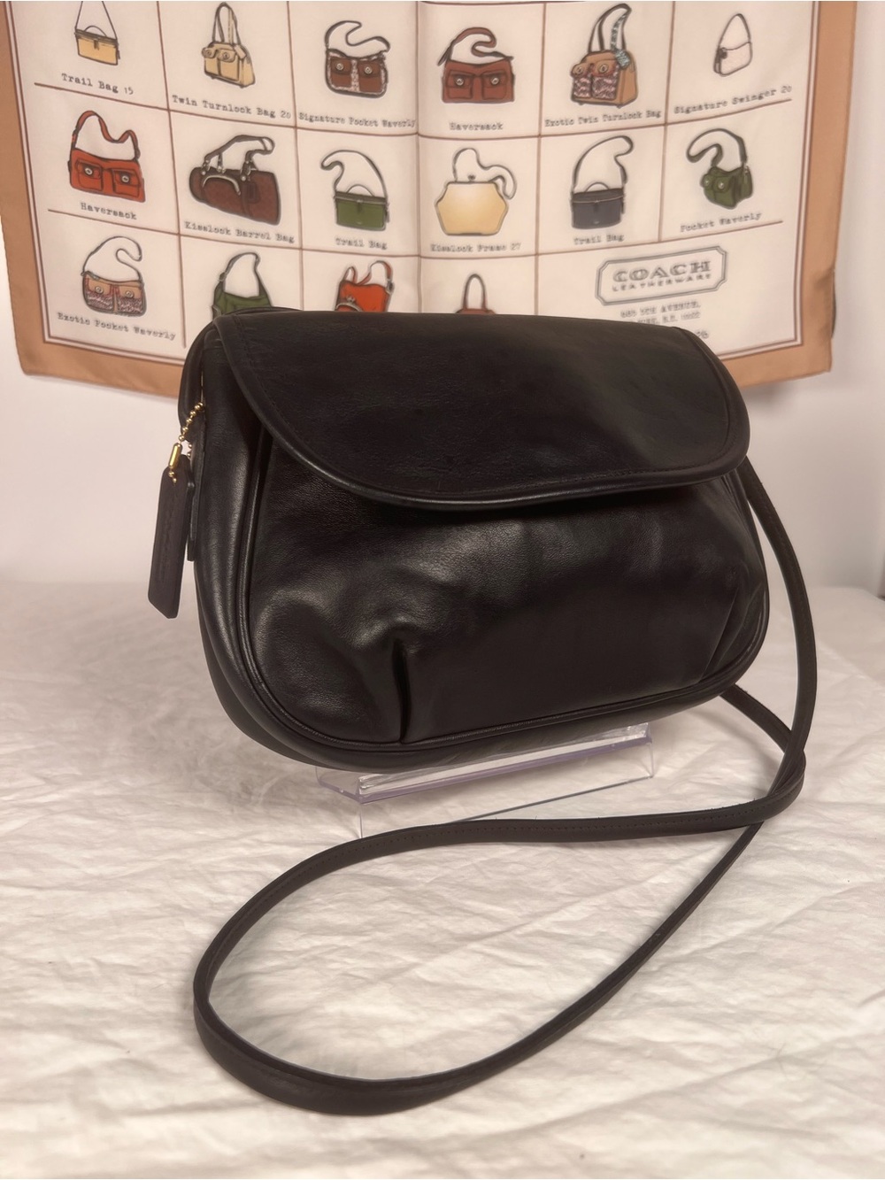 Vintage Coach Navy Blue Cafe Bag 4111 Crossbody Made in USA